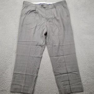 Alan‎ Flusser Pants Mens 38x30 Gray Pleated Straight Classic Golf Chino Mid Rise